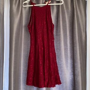 Red lace dress